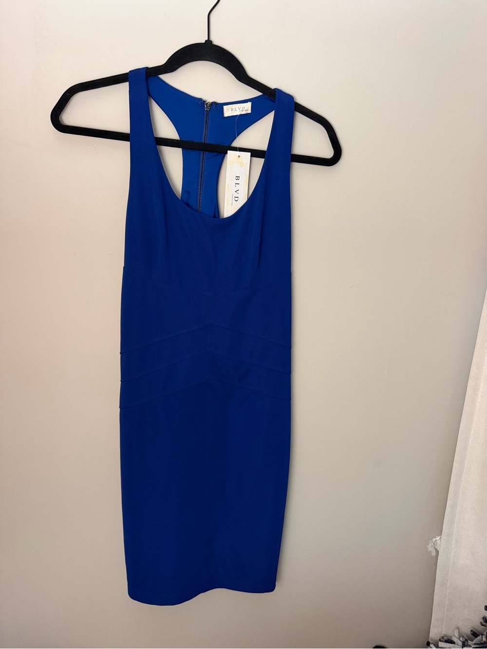 BLVD Cobalt Racerback Sheath Midi Dress